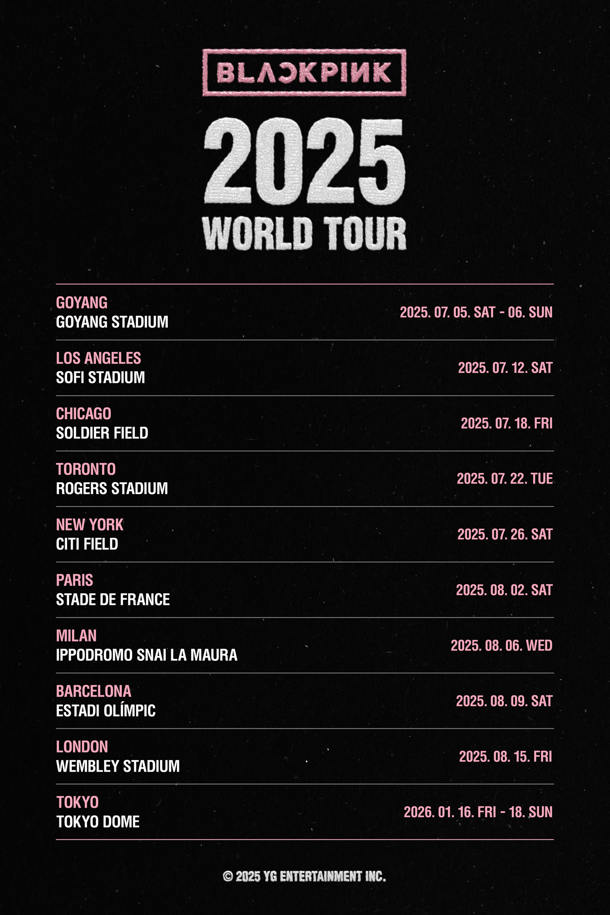 BLACKPINK 2025 WORLD TOUR